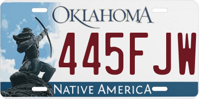 OK license plate 445FJW