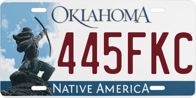 OK license plate 445FKC
