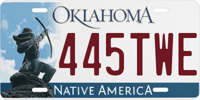 OK license plate 445TWE