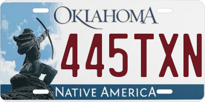 OK license plate 445TXN