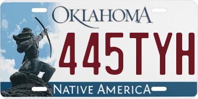 OK license plate 445TYH