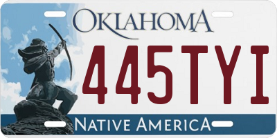 OK license plate 445TYI