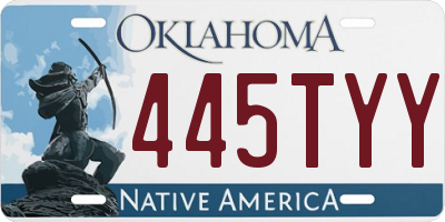 OK license plate 445TYY