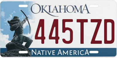 OK license plate 445TZD