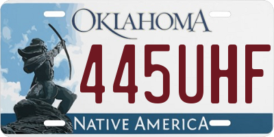 OK license plate 445UHF