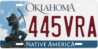 OK license plate 445VRA