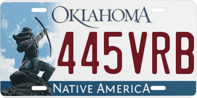 OK license plate 445VRB