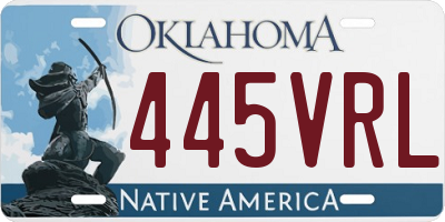 OK license plate 445VRL