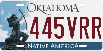 OK license plate 445VRR