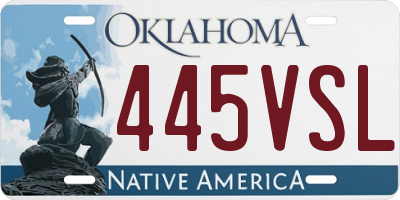 OK license plate 445VSL