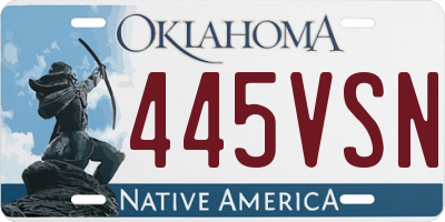 OK license plate 445VSN