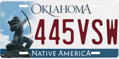 OK license plate 445VSW