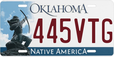 OK license plate 445VTG