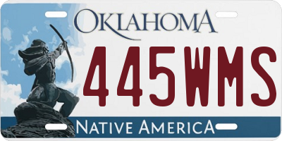 OK license plate 445WMS