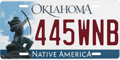 OK license plate 445WNB