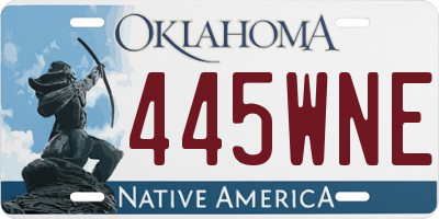 OK license plate 445WNE