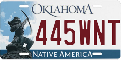 OK license plate 445WNT