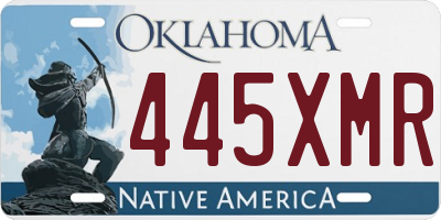 OK license plate 445XMR