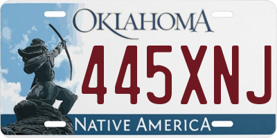 OK license plate 445XNJ