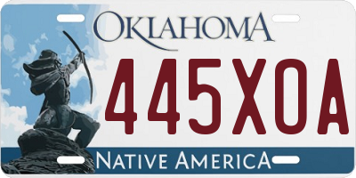 OK license plate 445XOA