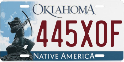 OK license plate 445XOF