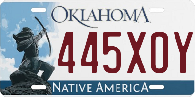 OK license plate 445XOY