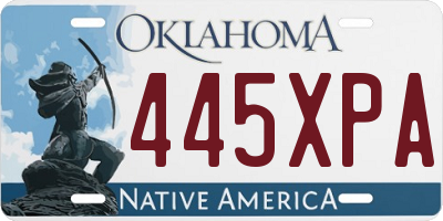 OK license plate 445XPA