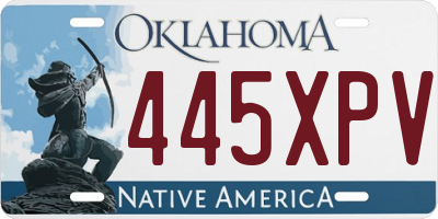 OK license plate 445XPV