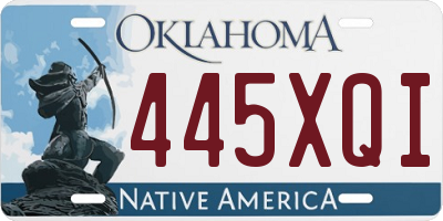 OK license plate 445XQI