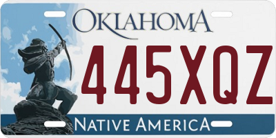 OK license plate 445XQZ