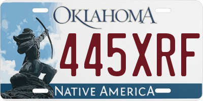 OK license plate 445XRF
