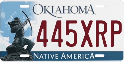OK license plate 445XRP