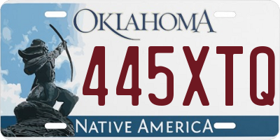 OK license plate 445XTQ