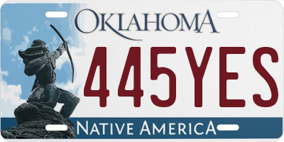 OK license plate 445YES
