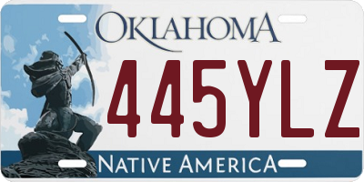 OK license plate 445YLZ