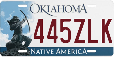 OK license plate 445ZLK