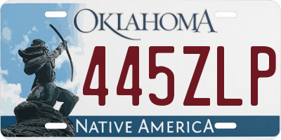 OK license plate 445ZLP
