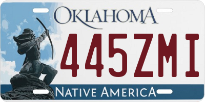 OK license plate 445ZMI