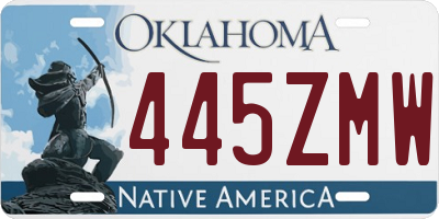 OK license plate 445ZMW