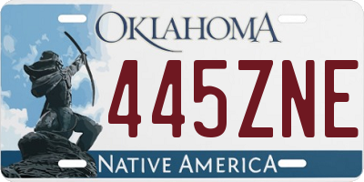 OK license plate 445ZNE