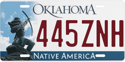 OK license plate 445ZNH