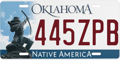 OK license plate 445ZPB