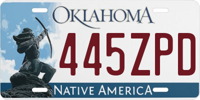 OK license plate 445ZPD