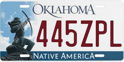OK license plate 445ZPL