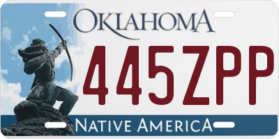 OK license plate 445ZPP