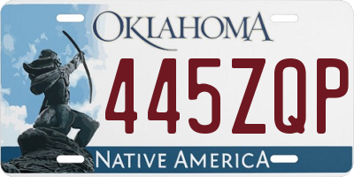 OK license plate 445ZQP