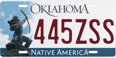 OK license plate 445ZSS