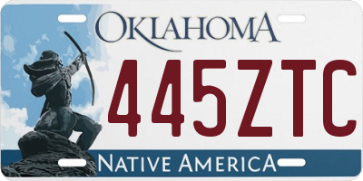 OK license plate 445ZTC