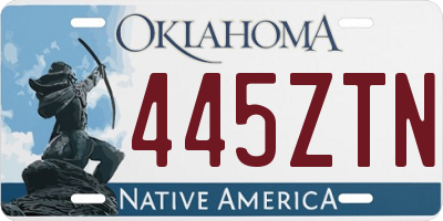 OK license plate 445ZTN