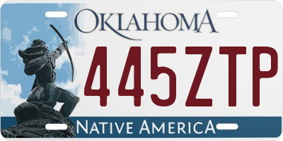 OK license plate 445ZTP